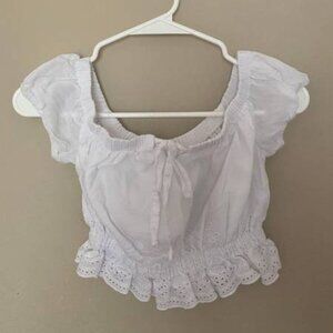 Vintage White Off the Shoulder Bohemian Top